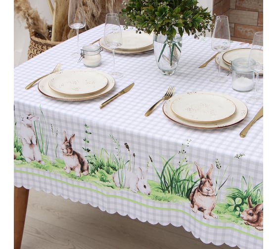 Скатерть Доляна Easter joy 145x220 см, 100% полиэстер 10261466