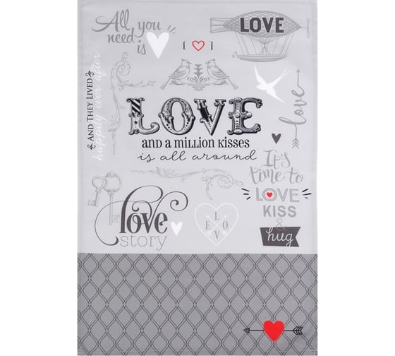 Полотенце Этель Love 40x67 см, 100% хлопок, саржа 190 г/кв.м 4017222 1