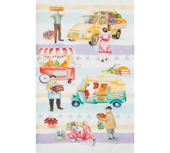 Полотенце Этель Food market 40x73 см, 100% хлопок, саржа 190 г/кв.м 4645848 1