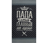 Полотенце Доляна кухонное Папа главный на кухне 35x60 см, 100% хлопок, 160 г/кв.м 4136454