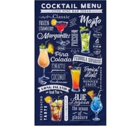 Полотенце Этель Cocktail menu 40x73 см, 100% хлопок, саржа 190 г/кв.м 4136495