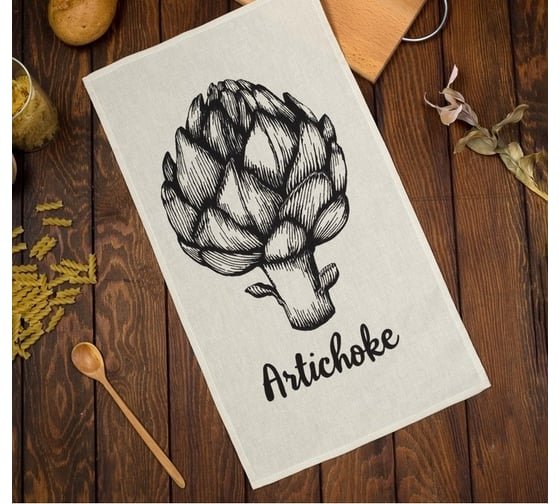 Полотенце Доляна кухонное Artichoke 35x60 см, 100% хлопок, 160 г/кв.м 4136467