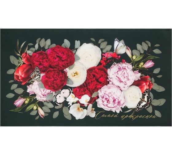 Полотенце Этель Flowers 40x73 см, 100% хлопок, саржа 190 г/кв.м 4645845 1