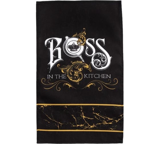 Полотенце Доляна кухонное Boss 35x60 см, 100% хлопок, 160 г/кв.м 5376588