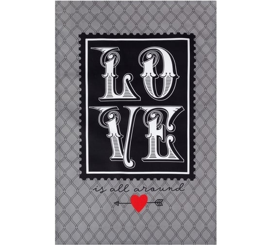 Полотенце Этель Love is all around 40x67 см, 100% хлопок, саржа 190 г/кв.м 4017223 1