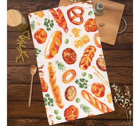 Полотенце Доляна Bread 35x60 см, МИКС, 100% хлопок, 164 г/кв.м 4682783