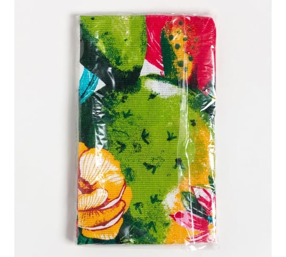 Полотенце Доляна кухонное Кактусы 35x60 см, 100% хлопок, 160 г/кв.м 4682746