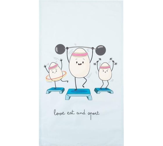 Полотенце Этель Love eat and sport 40x73 см, 100% хлопок, саржа 190 г/кв.м 5423082