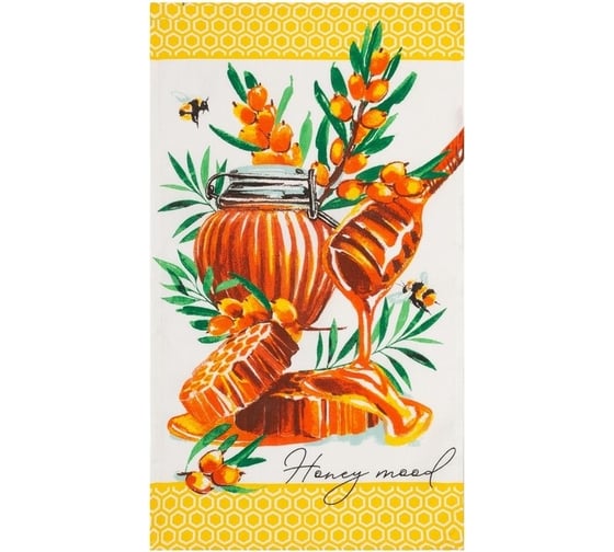 Полотенце Доляна кухонное Honey 35x60 см, 100% хлопок, 160 г/кв.м 4682739 1