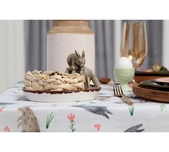 Скатерть Доляна Fluffy bunnies 220x144 см, 100% хлопок, 164 г/кв.м 5538632