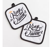 Кухонный набор Доляна 2 предмета Queen, прихватка 17x17 см 2 шт, 100% полиэстер 5395311