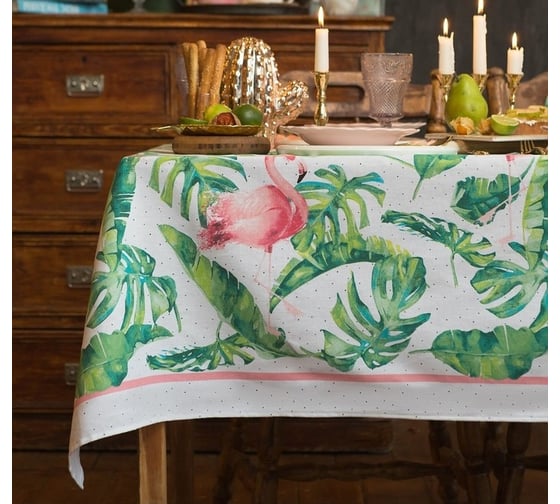 Скатерть Доляна Tropical kitchen 180x144 см, 100% хлопок, 164 г/кв.м 4682771 1