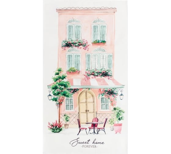 Полотенце Этель Sweet home 40x73 см, 100% хлопок, саржа 190 г/кв.м 5423048 1