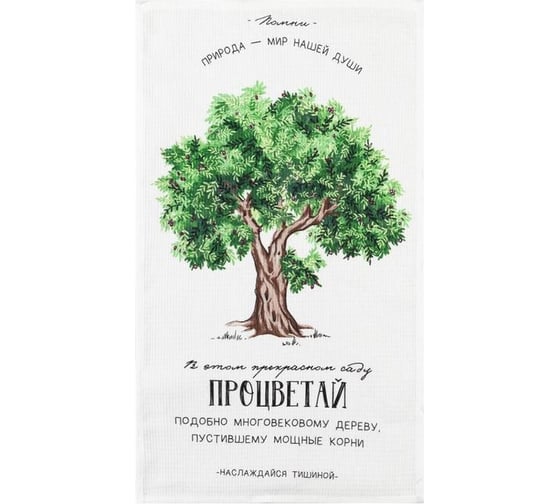 Полотенце Доляна кухонное Процветай 35x60 см, 100% хлопок, 160 г/кв.м 5423106