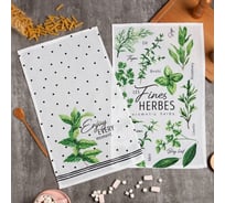 Набор полотенец кухонных Доляна Fines herbes 35x60 см 2 шт, 100% хлопок 5423111
