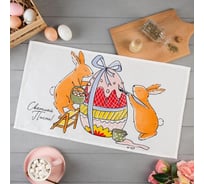 Полотенце Доляна Пасхальные яйца 35x60 см, 100% хлопок, вафля 5511246