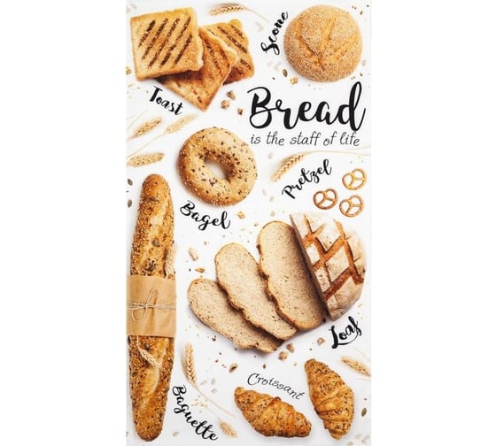 Полотенце Этель кухонное Fresh Bread 40x73 см, 100% хлопок, саржа 190 г/кв.м 4864336