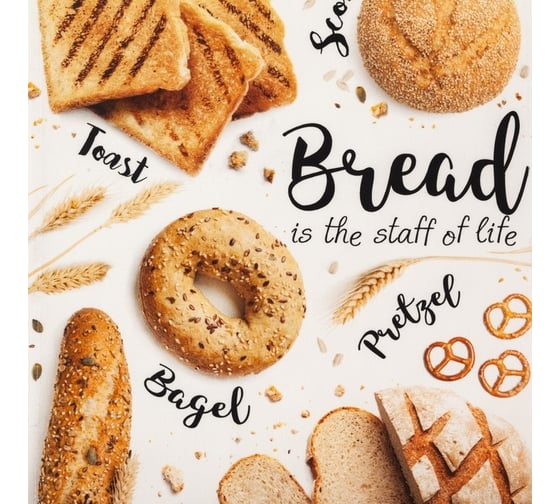 Полотенце Этель кухонное Fresh Bread 40x73 см, 100% хлопок, саржа 190 г/кв.м 4864336
