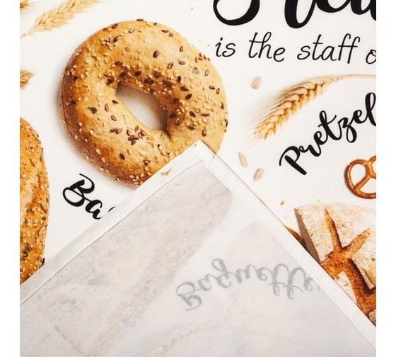 Полотенце Этель кухонное Fresh Bread 40x73 см, 100% хлопок, саржа 190 г/кв.м 4864336