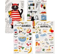 Набор полотенец кухонных Доляна Happiness 35x60 см 4 шт, 100% хлопок 5423147