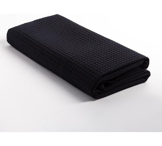 Полотенце вафельное Этель 70x140 см, черный, 100% хлопок, плотность 240 г/кв.м 6250187 1