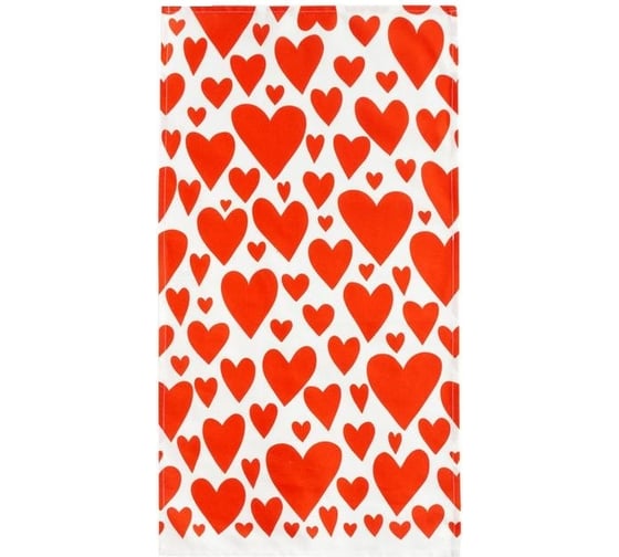 Полотенце Этель Red hearts 40x73 см, 100% хлопок, саржа 190 г/кв.м 5376650