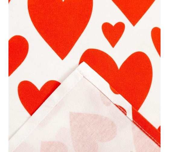 Полотенце Этель Red hearts 40x73 см, 100% хлопок, саржа 190 г/кв.м 5376650