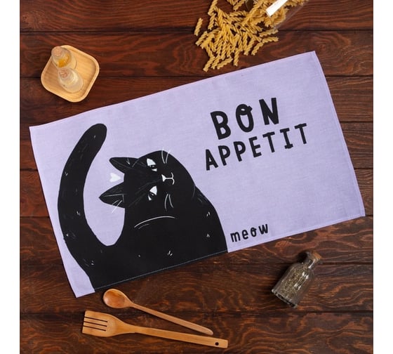 Полотенце Доляна кухонное Bon Appetit 35x60 см, 100% хлопок, 160 г/кв.м 7516046 1