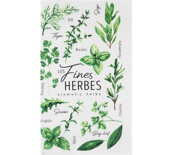 Полотенце Доляна кухонное Fines herbes 35x60 см, 100% хлопок, 160 г/кв.м 5423110