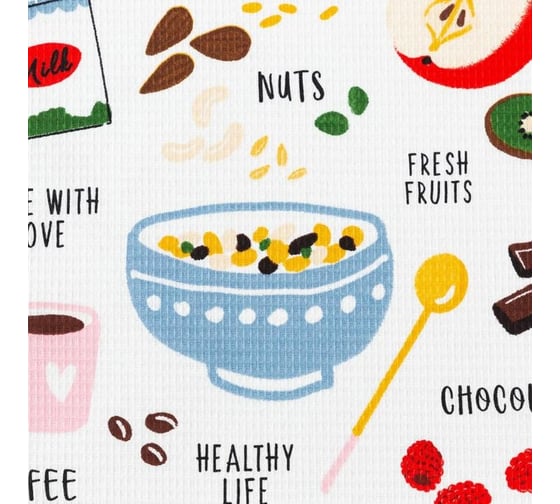 Полотенце Доляна кухонное Granola 35x60 см, 100% хлопок, 160 г/кв.м 5423145