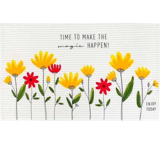 Набор полотенец кухонных Доляна Happiness looks 35x60 см 2 шт, 100% хлопок 5423139
