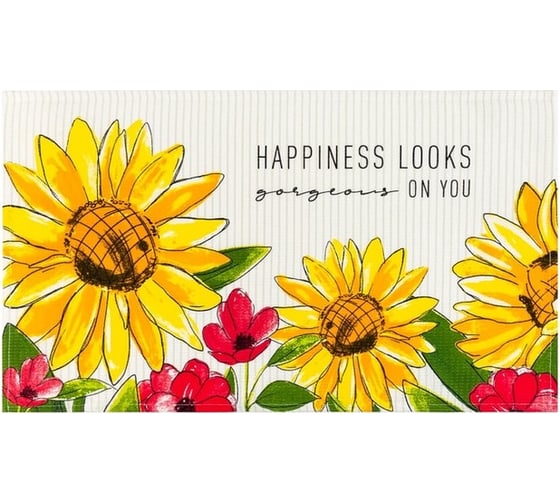 Набор полотенец кухонных Доляна Happiness looks 35x60 см 2 шт, 100% хлопок 5423139