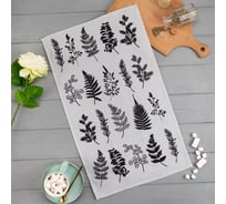 Полотенце Доляна кухонное Листья 35x60 см, 100% хлопок, 160 г/кв.м 5423120