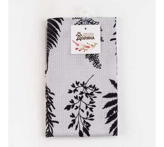 Полотенце Доляна кухонное Листья 35x60 см, 100% хлопок, 160 г/кв.м 5423120