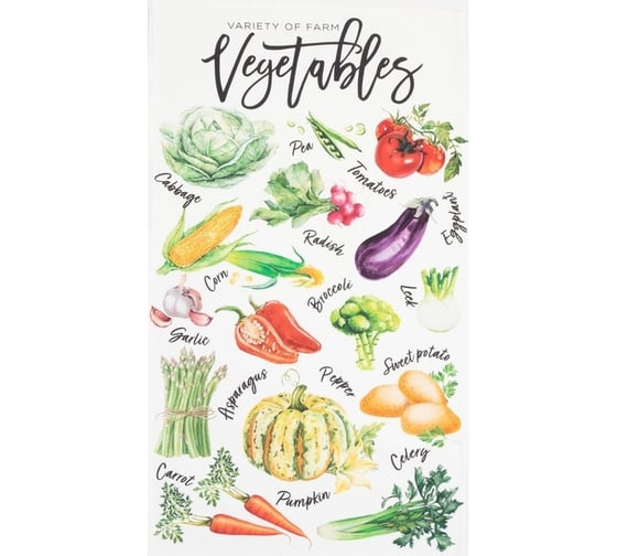 Набор полотенец Этель Веган 40x73 см 2 шт, 100% хлопок, саржа 7550973 1