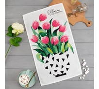 Полотенце Доляна кухонное Цвети от счастья 35x60 см, 100% хлопок, 160 г/кв.м 5423131