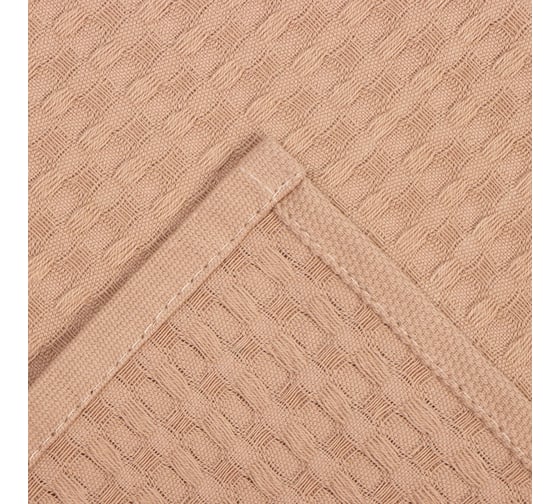 Полотенце Доляна коричнево-серый 35x60 см, 100% хлопок, крупная вафля 220 г/кв.м 7323013