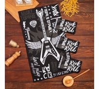 Набор полотенец кухонных Доляна Les't rock 35x60 см 4 шт, 100% хлопок 7675035