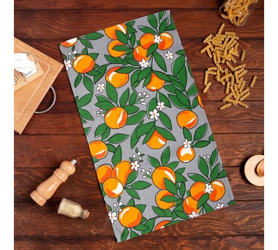 Полотенце Доляна кухонное Orange 35x60 см, 100% хлопок, 160 г/кв.м 7516053