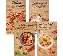 Набор полотенец Этель Italian food 4 шт, 100% хлопок 6853369