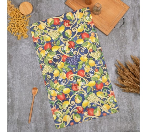Полотенце Этель Southern fruits 40x73 см, 100% хлопок, саржа 190 г/кв.м 7587352