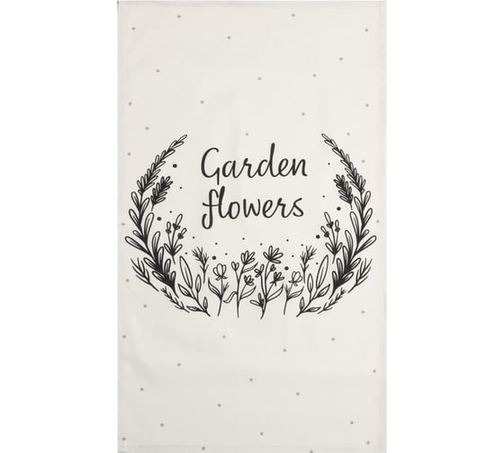 Полотенце Этель Garden flowers 40x73 см, 100% хлопок, саржа 190 г/кв.м 7560464 1
