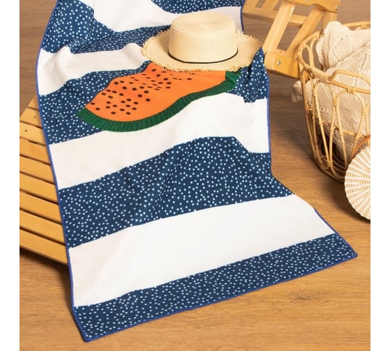 Полотенце пляжное Этель Watermelon 70x140 см, 100% полиэстер, 250 г/кв.м, 7696182