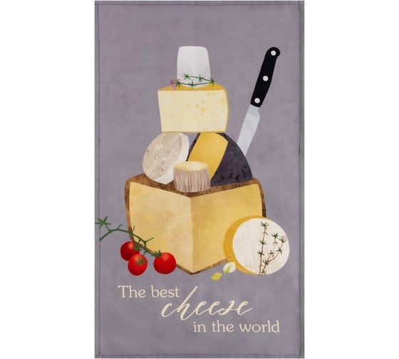 Полотенце Этель Сheese 40x73 см, 100% хлопок, саржа 190 г/кв.м 7620917