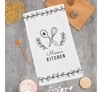 Полотенце Доляна Mom's kitchen 35x60 см, 100% хлопок, вафля 160 г/кв.м 7690547