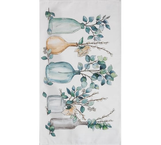 Полотенце Этель Flower mood 40x73 см, 100% хлопок, репс 210 г/кв.м 7588541 1