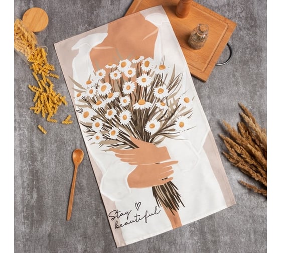 Полотенце Этель Stay beautiful 40x73 см, 100% хлопок, саржа 190 г/кв.м 7620921 1