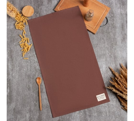 Полотенце Этель Kitchen 40x73 см, коричневый, 100% хлопок, саржа 220 г/кв.м 7866009 1