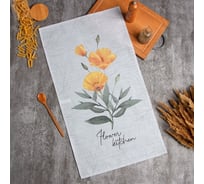 Полотенце Этель Yellow poppies 40x73 см, 100% хлопок, репс 210 г/кв.м 9322496