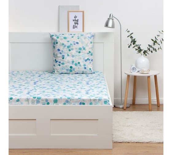 Комплект Экономь и Я Eucalyptus: Простыня 145x214 см, 70x70 см, бязь, 100% хлопок 9866979 1